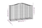 Vidaxl 3145670 Arched Gabion Baskets 11 Pcs 200x50x120/140 Cm Galvanised Iron