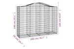 Vidaxl 3145683 Arched Gabion Baskets 3 Pcs 200x50x140/160 Cm Galvanised Iron