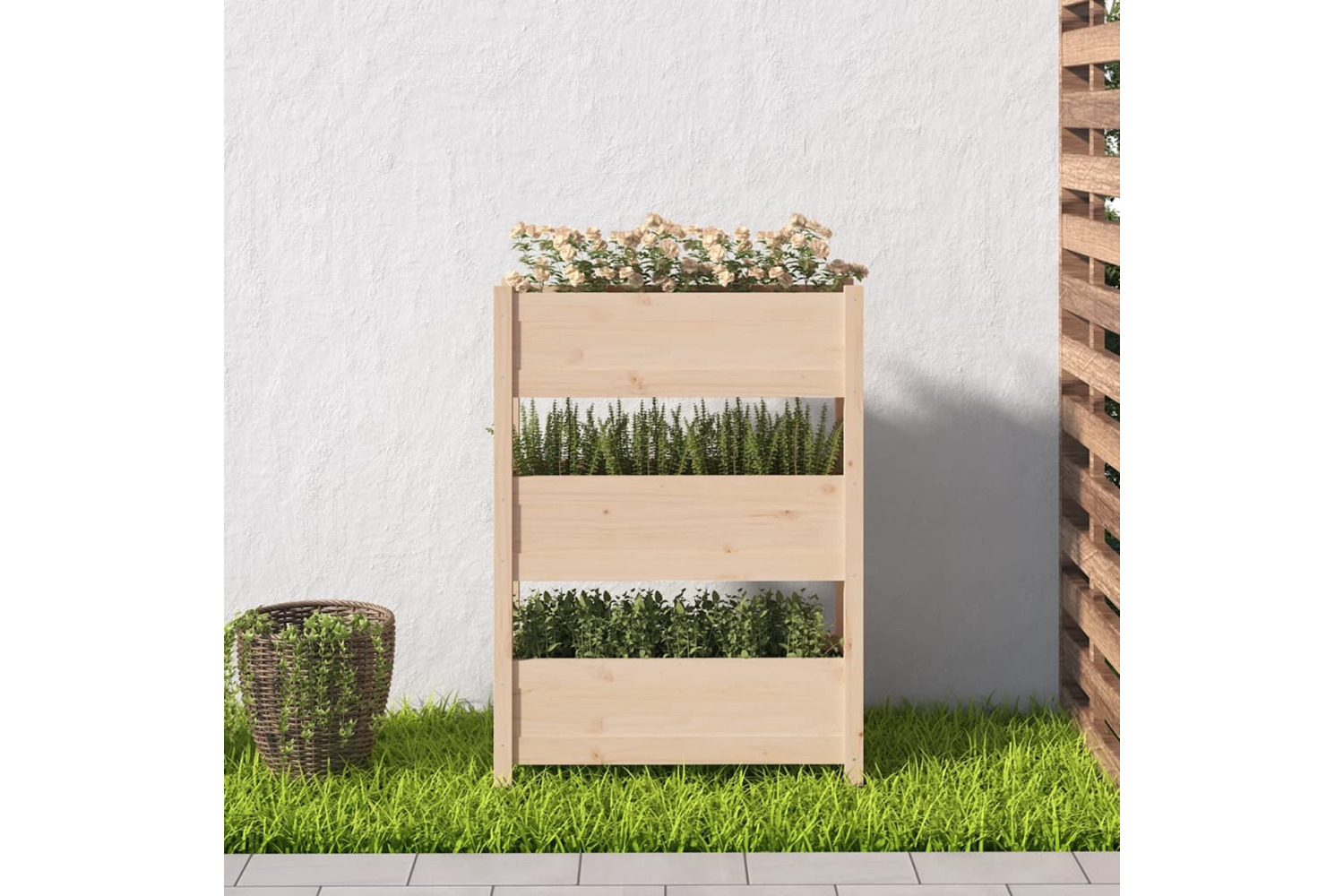 vidaXL 823934 Planter 77x25x104.5cm Solid Wood Pine