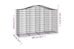 Vidaxl 3145666 Arched Gabion Baskets 7 Pcs 200x50x120/140 Cm Galvanised Iron