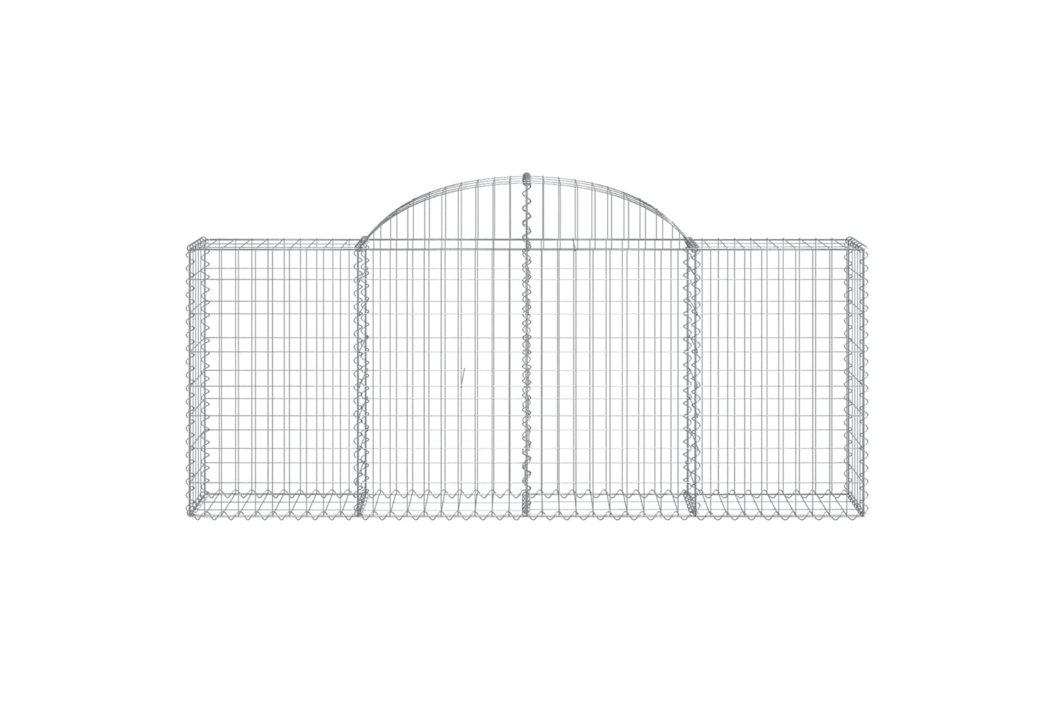 vidaXL 3146090 Arched Gabion Baskets 3 Pcs 200x30x80/100cm Galvanised Iron