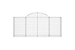 Vidaxl 3146090 Arched Gabion Baskets 3 Pcs 200x30x80/100 Cm Galvanised Iron