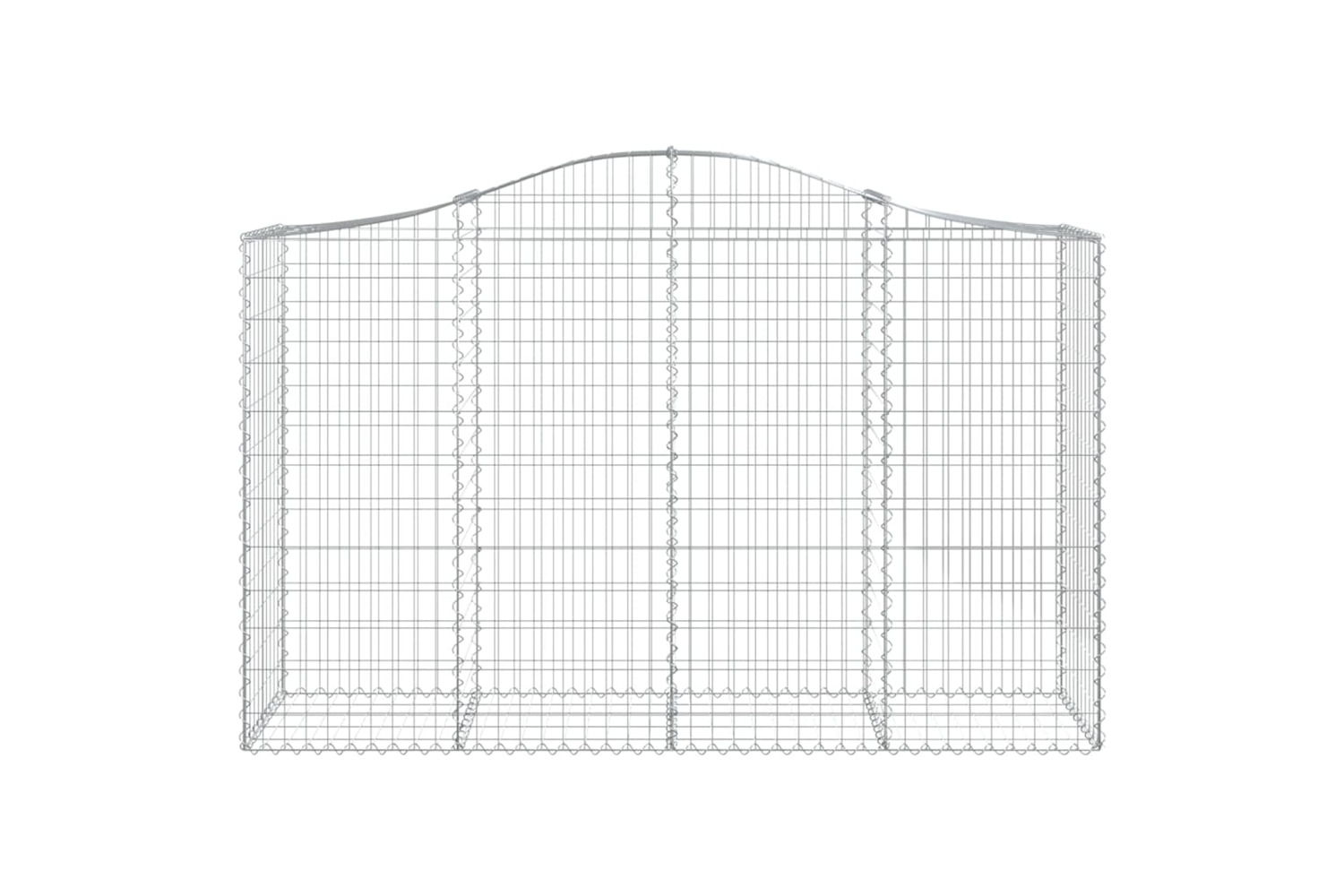 vidaXL 3145666 Arched Gabion Baskets 7 Pcs 200x50x120/140cm Galvanised Iron