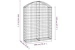 Vidaxl 153426 Arched Gabion Basket 100x30x120/140 Cm Galvanised Iron