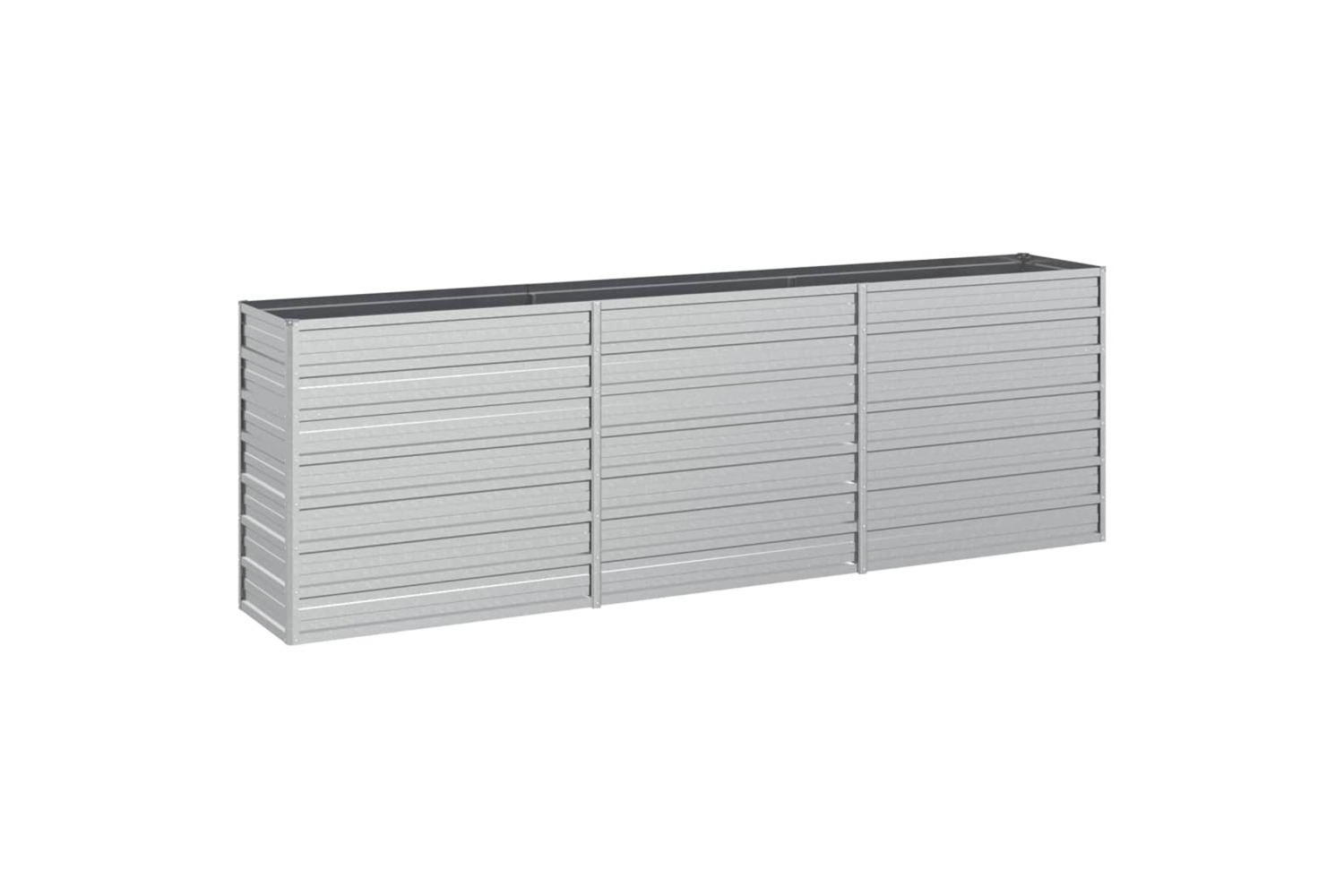 Vidaxl Garden Raised Bed 240x40x77 Cm Galvanized Steel Silver