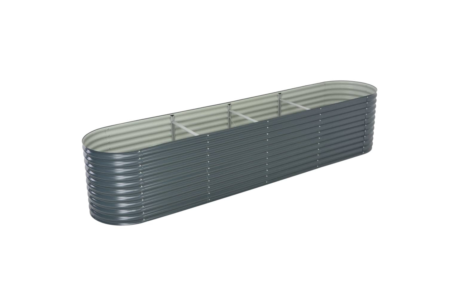 vidaXL Garden Raised Bed 400x80x81cm Galvanised Steel Grey