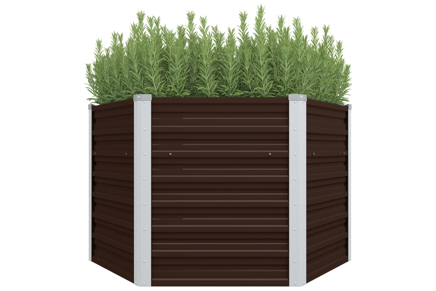 Vidaxl Garden Raised Bed Brown 129x129x77 Cm Galvanised Steel