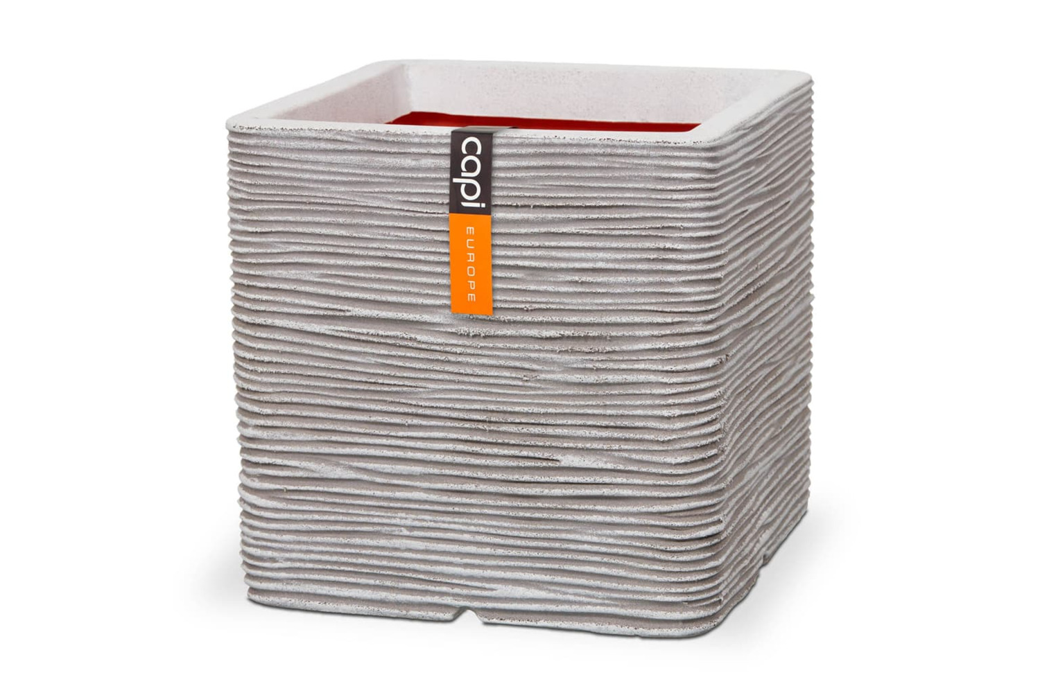 Capi 429056 Planter Nature Rib Square 50 X 50 Cm Ivory