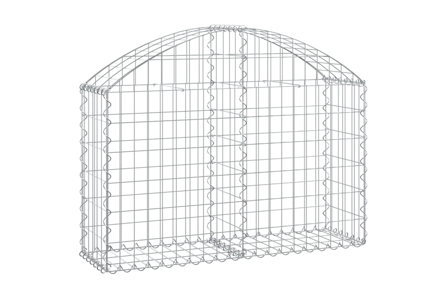 vidaXL 153423 Arched Gabion Basket 100x30x60/80cm Galvanised Iron