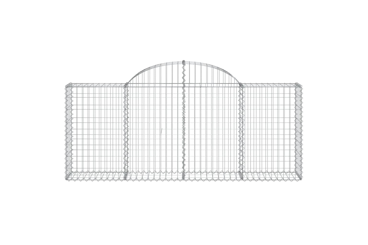 vidaXL 3146097 Arched Gabion Baskets 10 Pcs 200x30x80/100cm Galvanised Iron