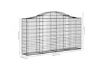 Vidaxl 3145430 Arched Gabion Baskets 2 Pcs 200x30x100/120 Cm Galvanised Iron