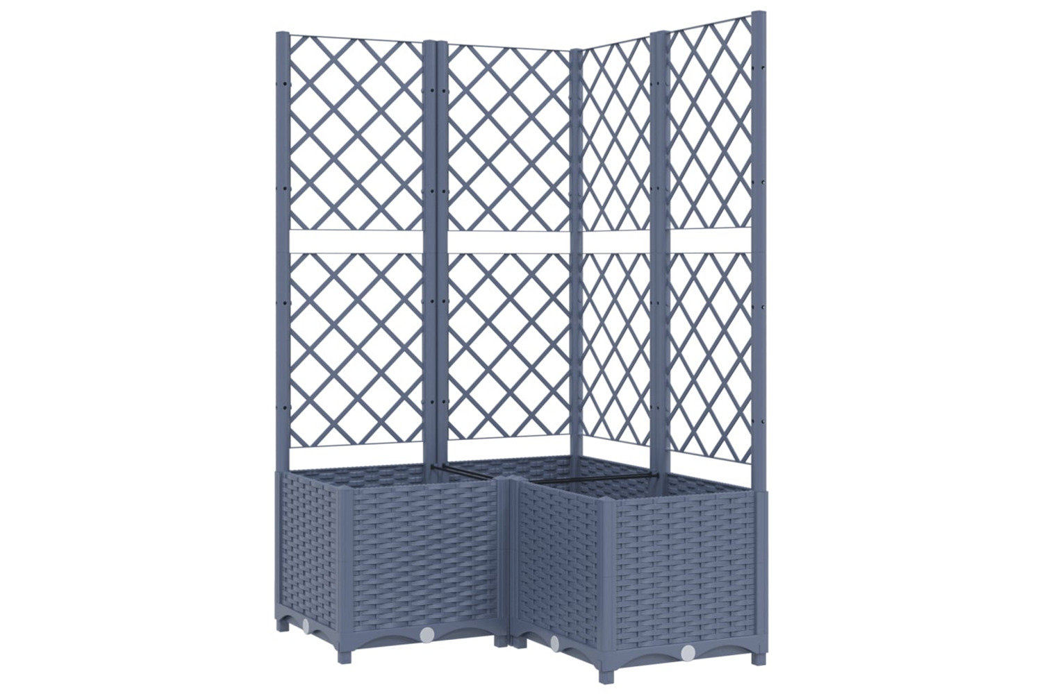 vidaXL Garden Planter With Trellis Dark Grey 80x80x136cm Pp