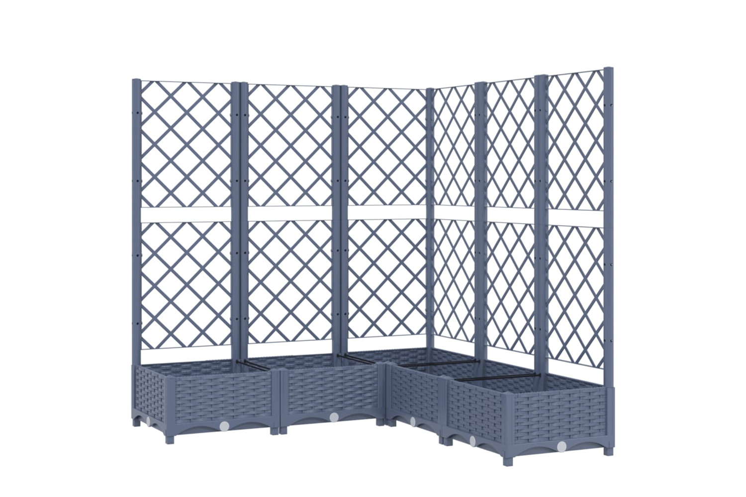 vidaXL Garden Planter With Trellis Dark Grey 120x120x121.5cm Pp