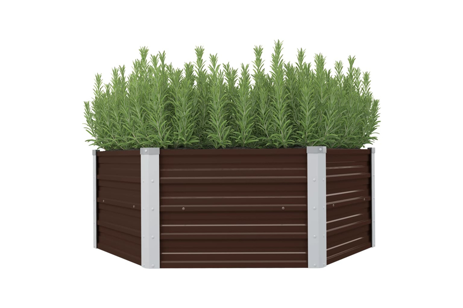 Vidaxl Raised Garden Bed Brown 129x129x46 Cm Galvanised Steel