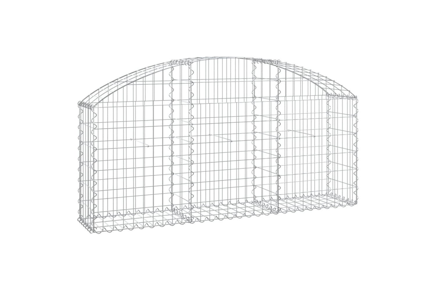 vidaXL 153443 Arched Gabion Basket 150x30x60/80cm Galvanised Iron
