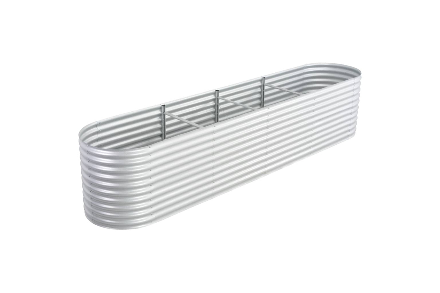 vidaXL Garden Raised Bed 400x80x81cm Galvanised Steel Silver