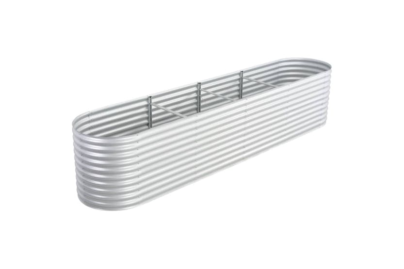 Vidaxl Garden Raised Bed 400x80x81 Cm Galvanised Steel Silver