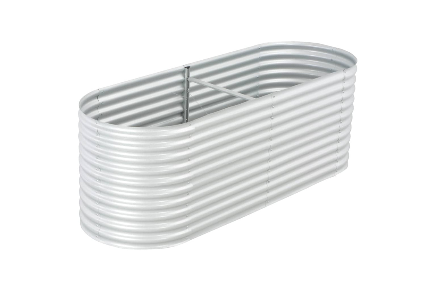 vidaXL Garden Raised Bed 240x80x81cm Galvanised Steel Silver