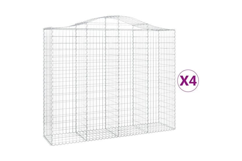 Vidaxl 3145705 Arched Gabion Baskets 4 Pcs 200x50x160/180 Cm Galvanised Iron