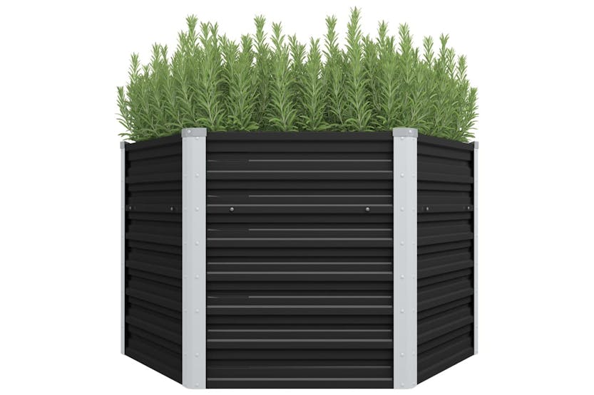 Vidaxl 45734 Garden Raised Bed Anthracite 129x129x77 Cm Galvanised Steel