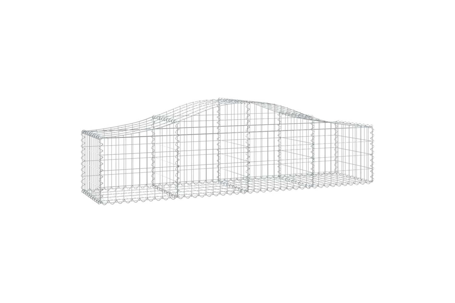 vidaXL 153392 Arched Gabion Basket 200x50x40/60cm Galvanised Iron
