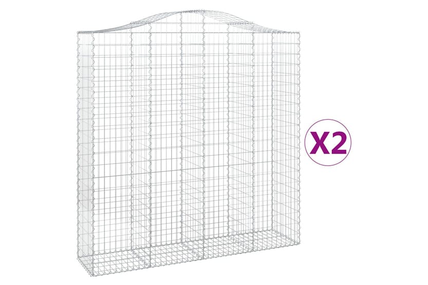 Vidaxl 3145745 Arched Gabion Baskets 2 Pcs 200x50x200/220 Cm Galvanised Iron