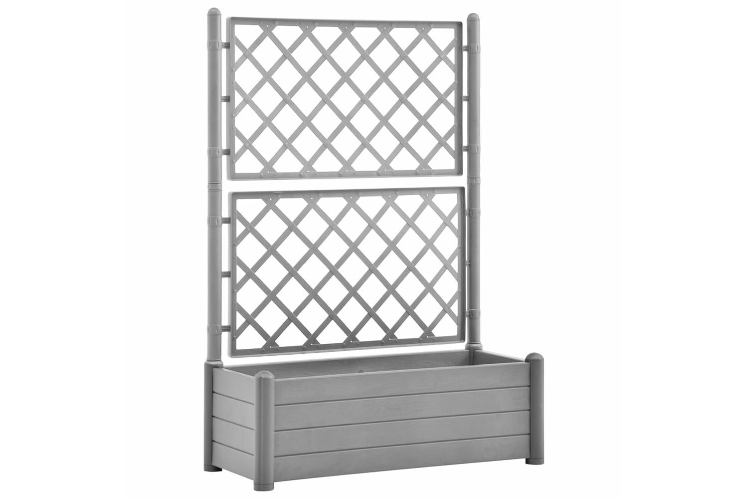 Vidaxl 317582 Garden Planter With Trellis 100x43x142 Cm Pp Stone Grey