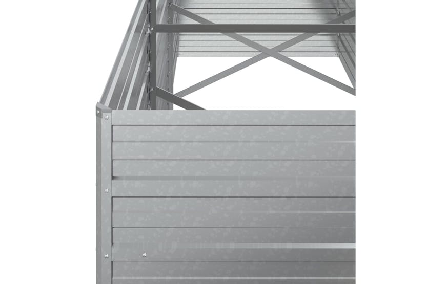 Vidaxl 316886 Garden Raised Bed 240x80x77 Cm Galvanized Steel Silver