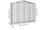 Vidaxl 3145704 Arched Gabion Baskets 3 Pcs 200x50x160/180 Cm Galvanised Iron