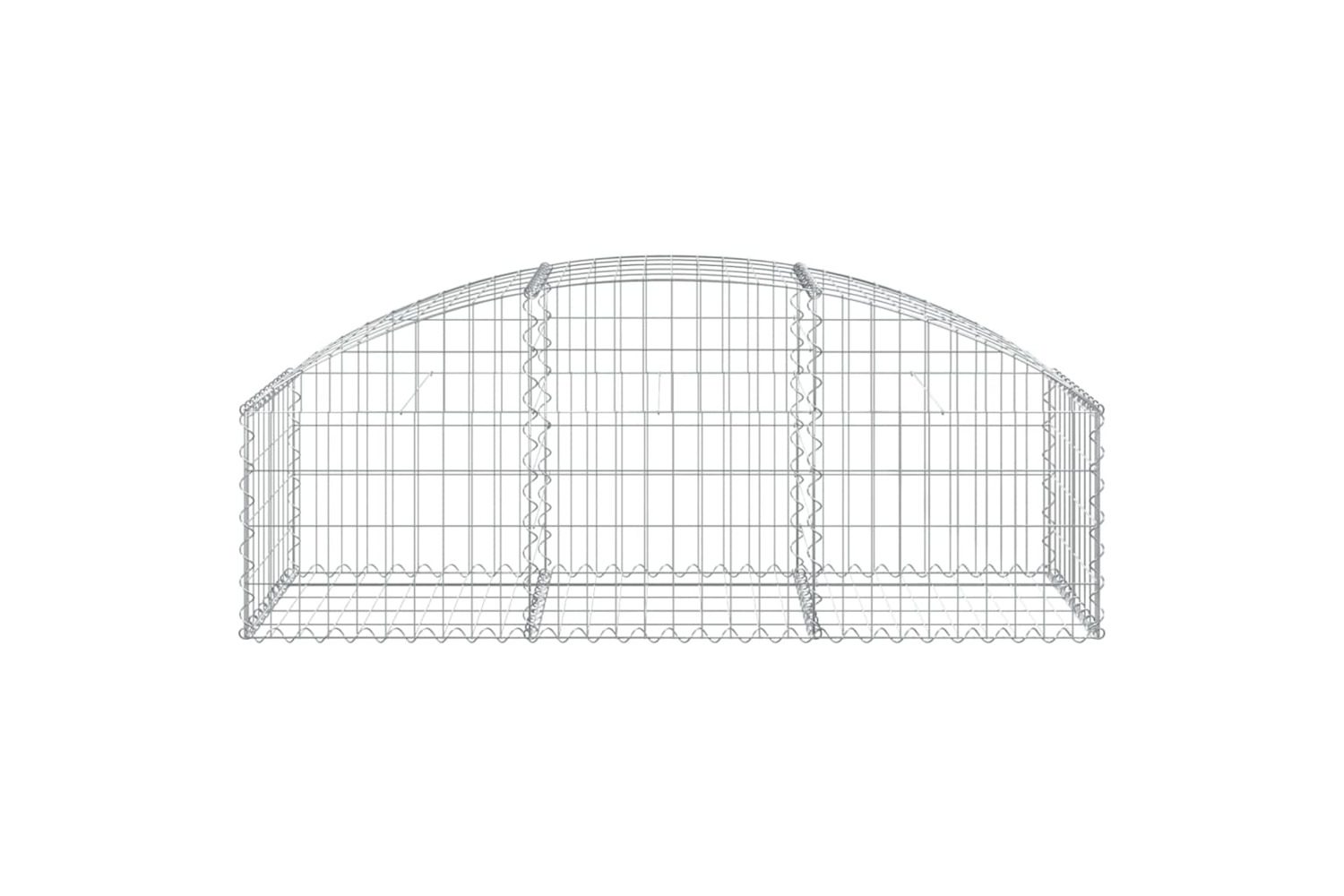 vidaXL 153452 Arched Gabion Basket 150x50x40/60cm Galvanised Iron