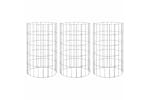 Vidaxl 152019 Circular Gabion Raised Beds 3 Pcs Galvanised Steel Ã30x50 Cm