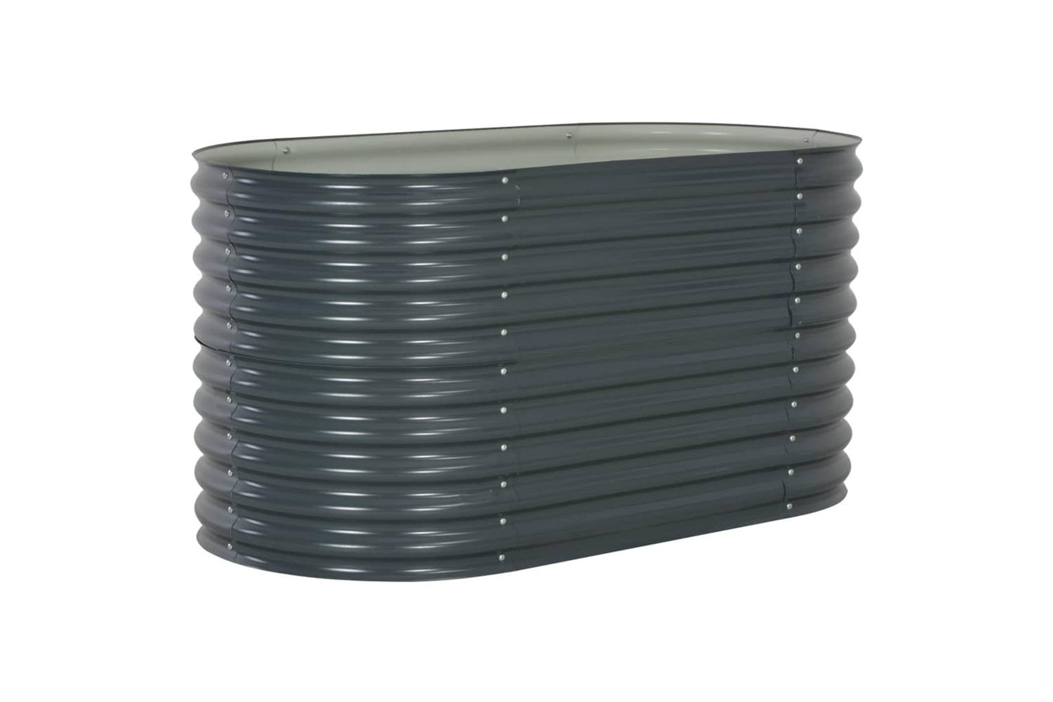 vidaXL Garden Raised Bed 160x80x81cm Galvanised Steel Grey