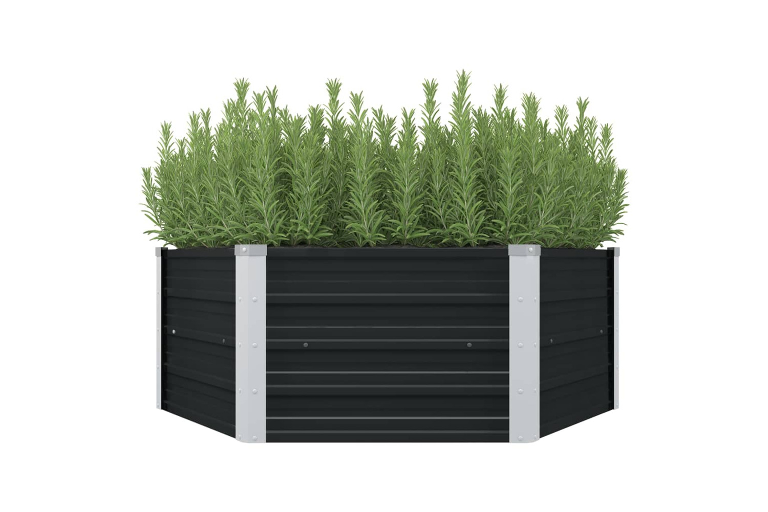 Vidaxl Raised Garden Bed Anthracite 129x129x45 Cm Galvanised Steel