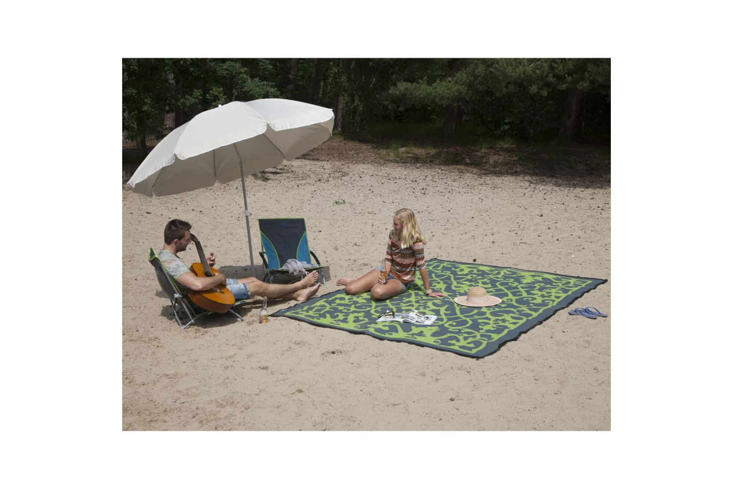 Bo-camp Outdoor Rug Chill Mat Oriental 2.7x2 M L Green