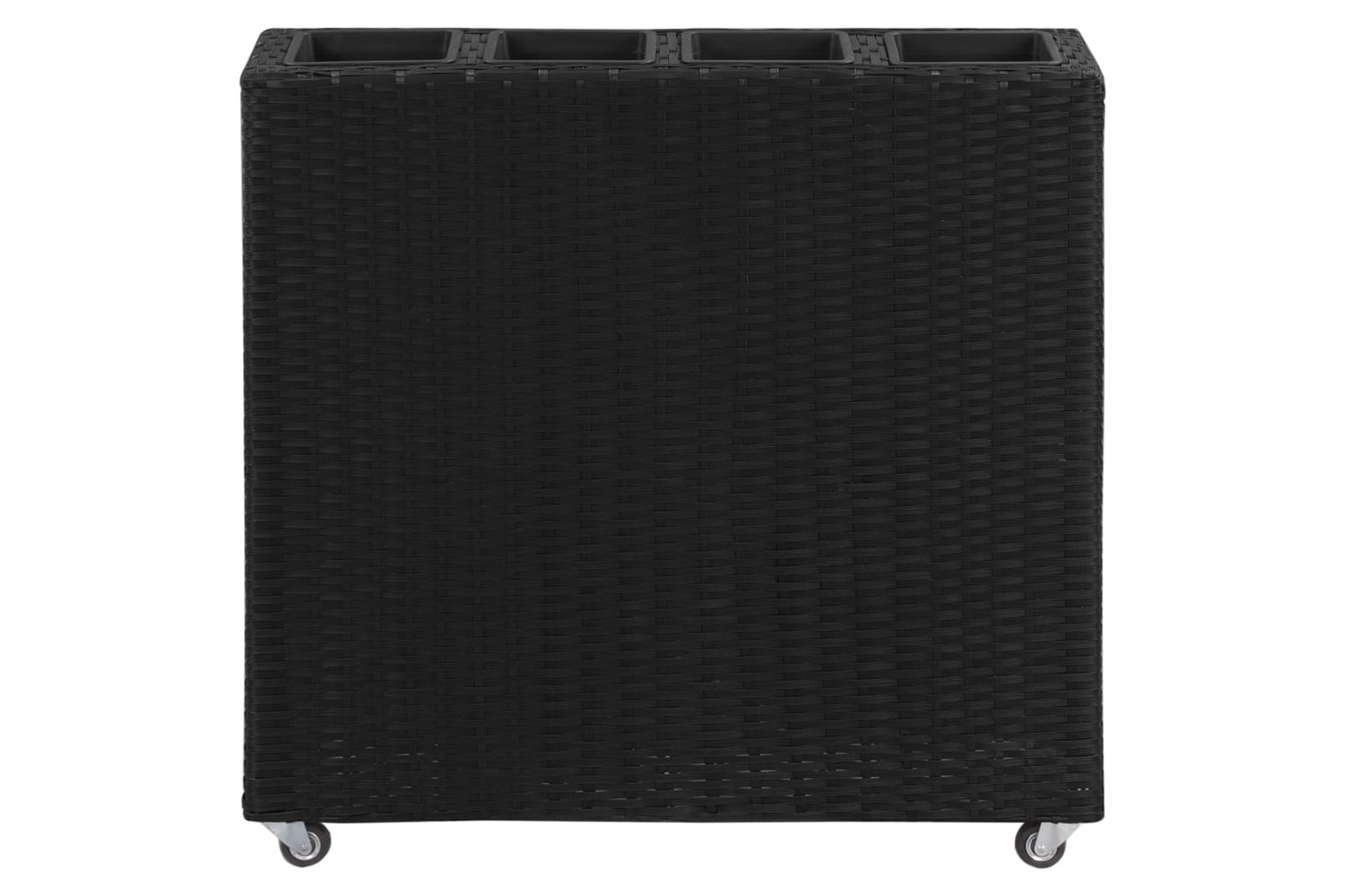 vidaXL 46948 Garden Raised Bed With 4 Pots 80x22x79cm Poly Rattan Black