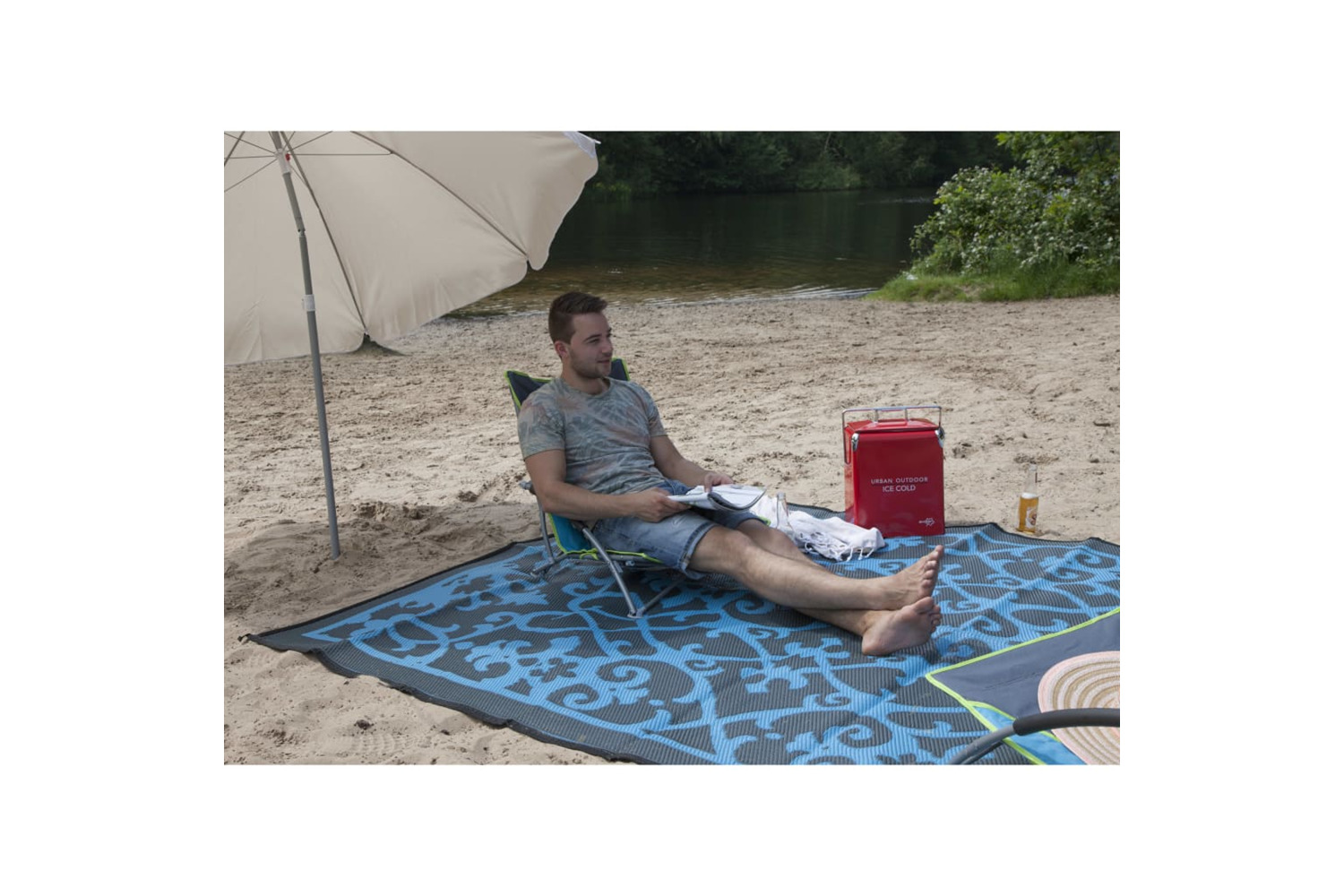 Bo-camp Outdoor Rug Chill Mat Oriental 2.7x2 M L Blue