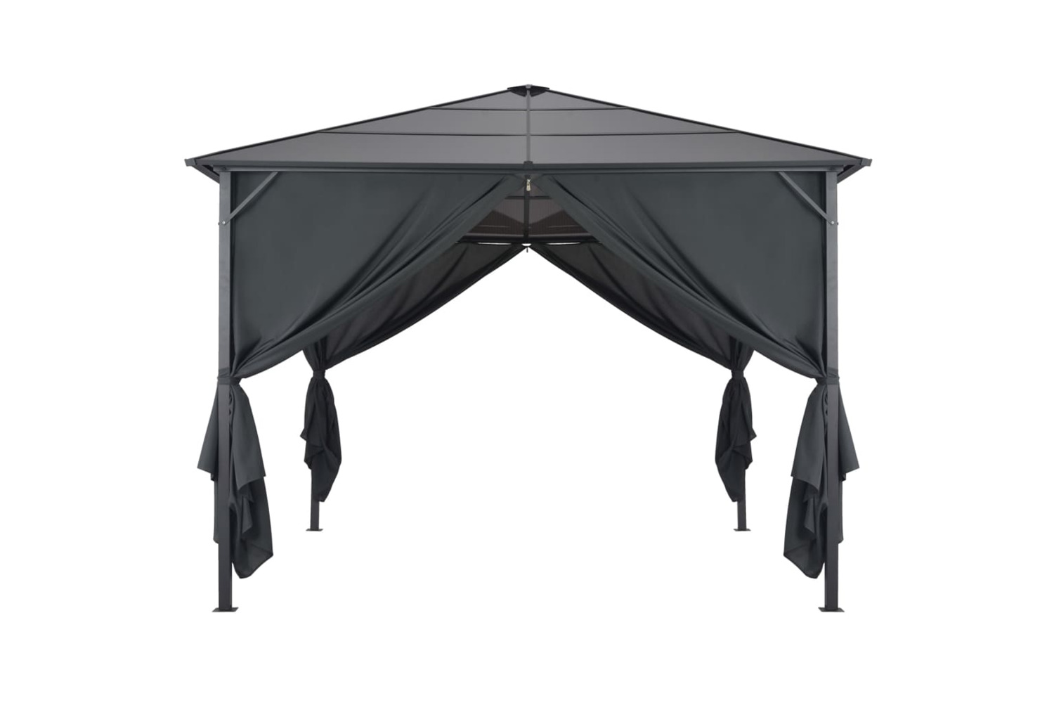vidaXL 44640 Gazebo With Curtain Aluminium 3x3 M Black