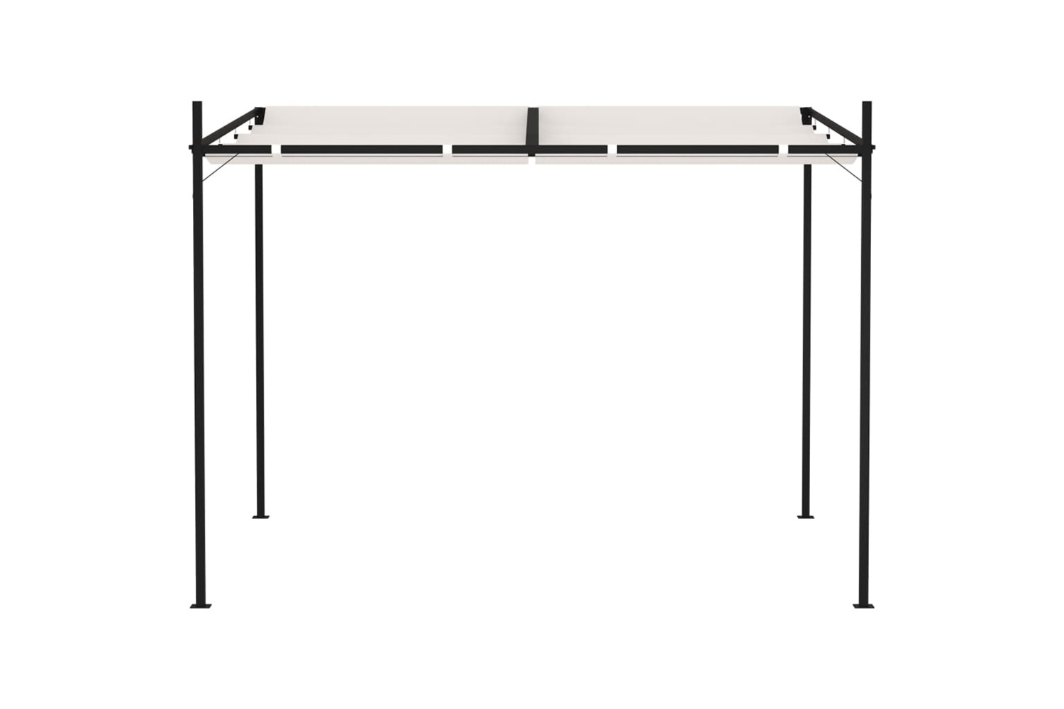 vidaXL 313626 Gazebo With Retractable Roof 300x300x233cm Cream