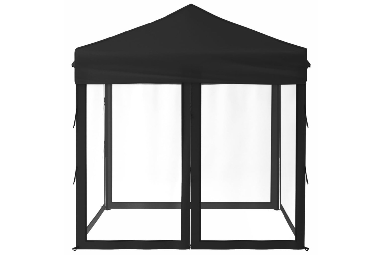 vidaXL 93511 Folding Party Tent With Sidewalls Black 2x2 M