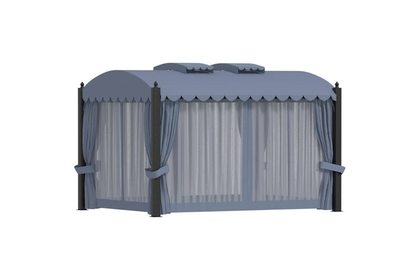 Vidaxl 48056 Gazebo With Curtains 3x4 M Anthracite Steel