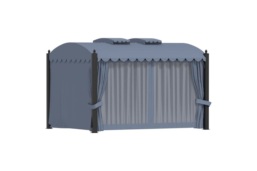 Vidaxl 48056 Gazebo With Curtains 3x4 M Anthracite Steel