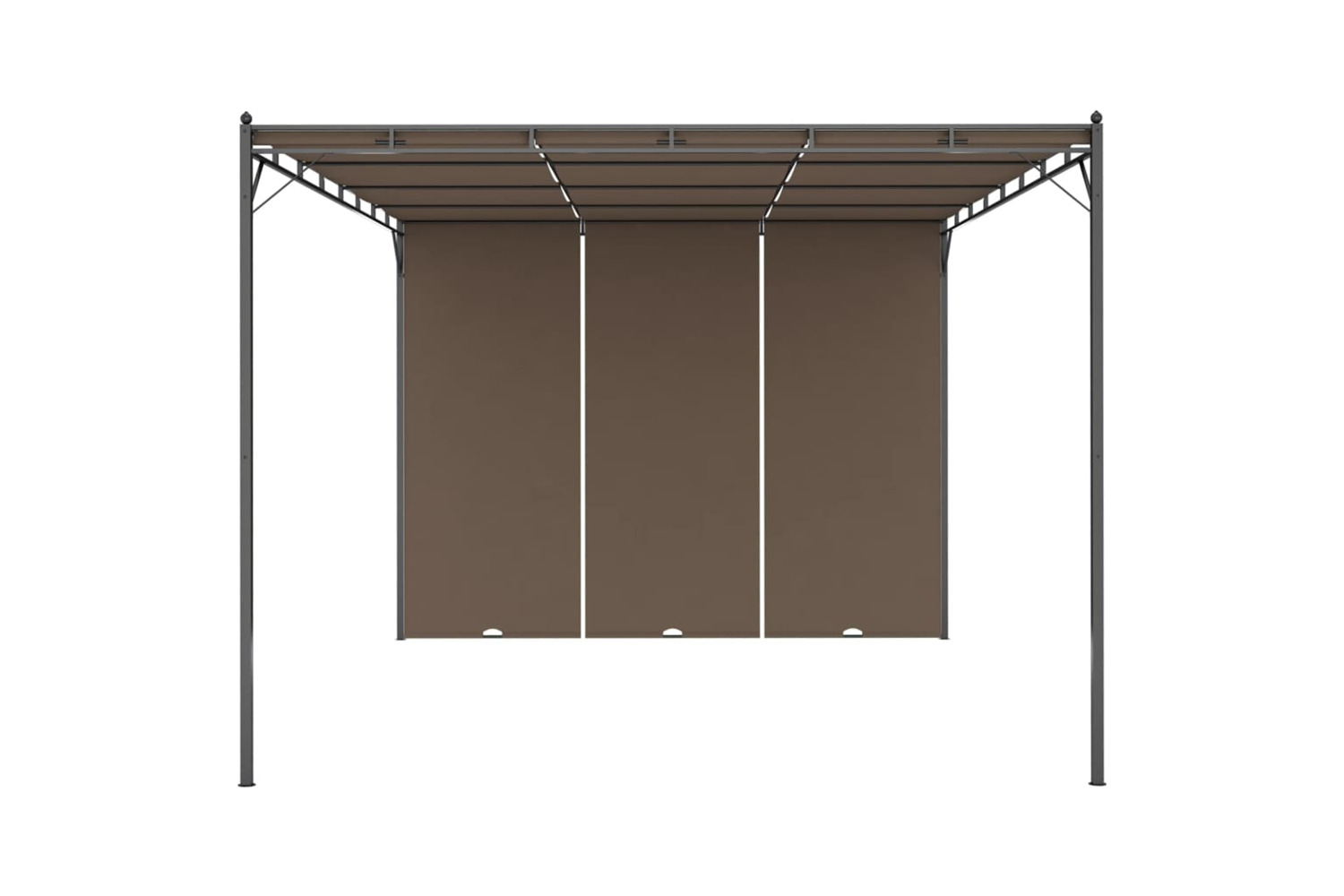 vidaXL 312264 Garden Gazebo With Side Curtain 4x3x2.25 M Taupe