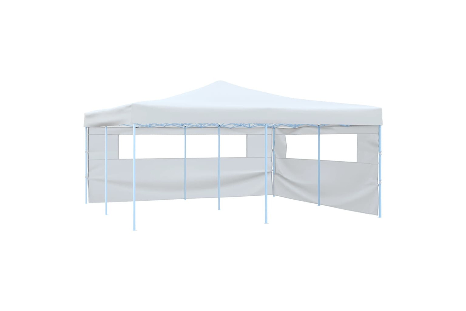 vidaXL Folding Gazebo With 2 Sidewalls 5x5 M White