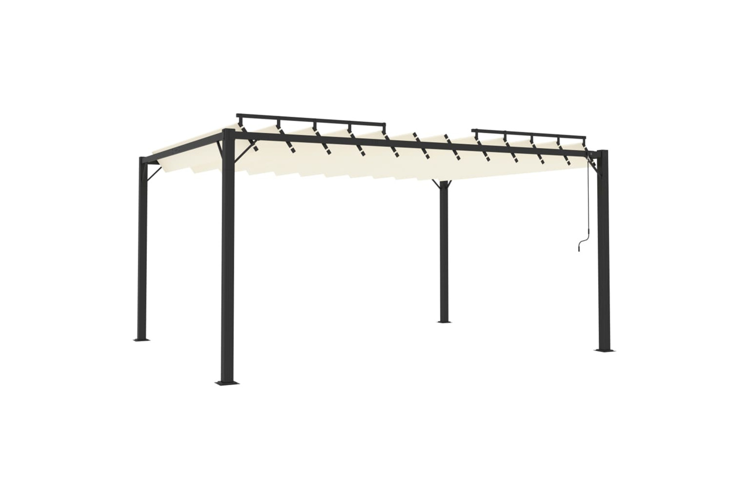 vidaXL Gazebo With Louvered Roof 3x4 M Cream Fabric And Aluminium