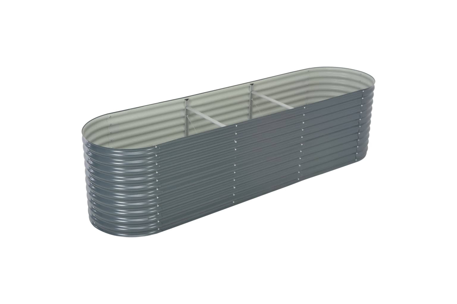 vidaXL Garden Raised Bed 320x80x81cm Galvanised Steel Grey
