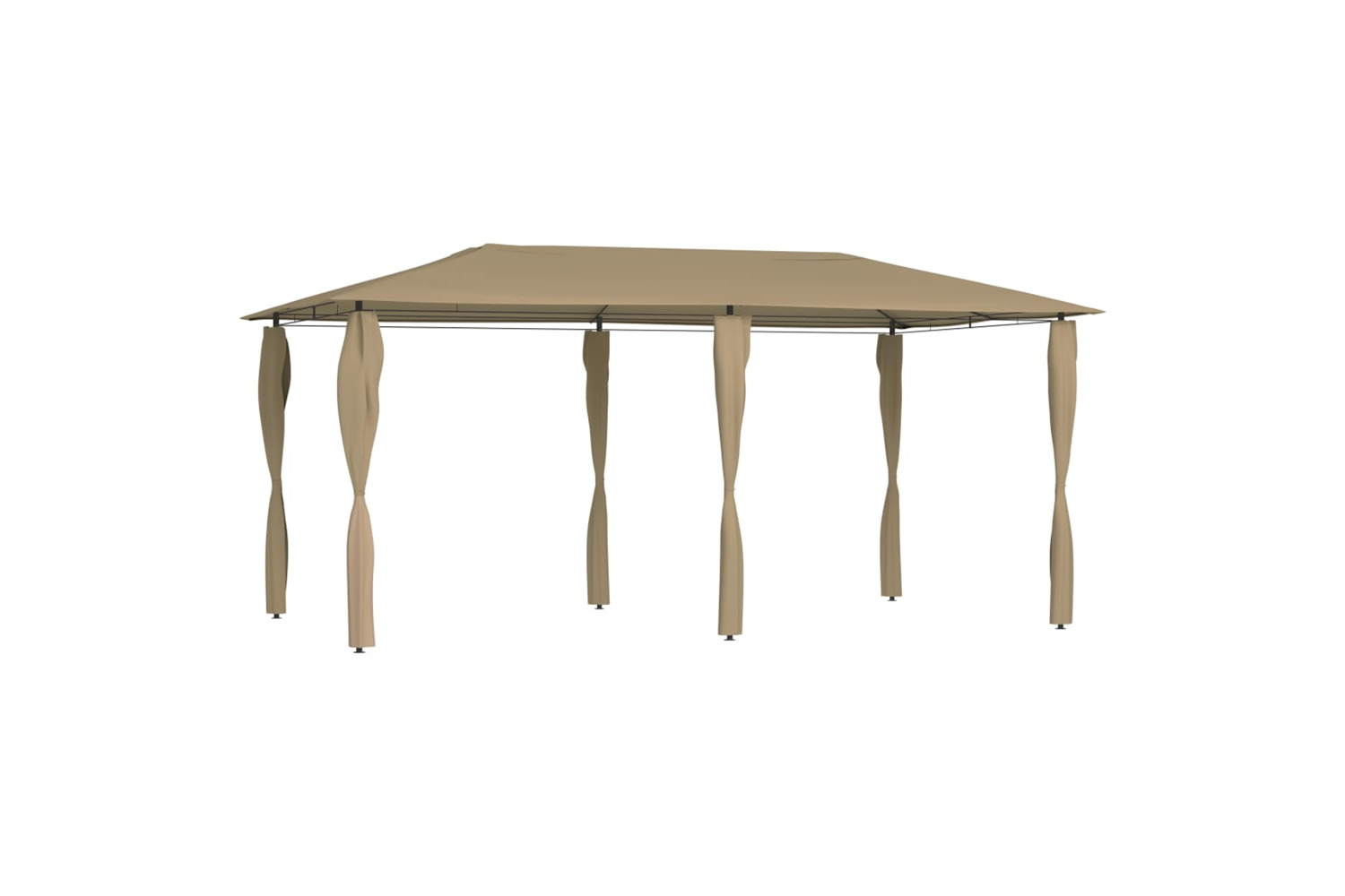 Vidaxl Gazebo With Post Covers 2.98x5.3x2.59 M Taupe 160 G/m²