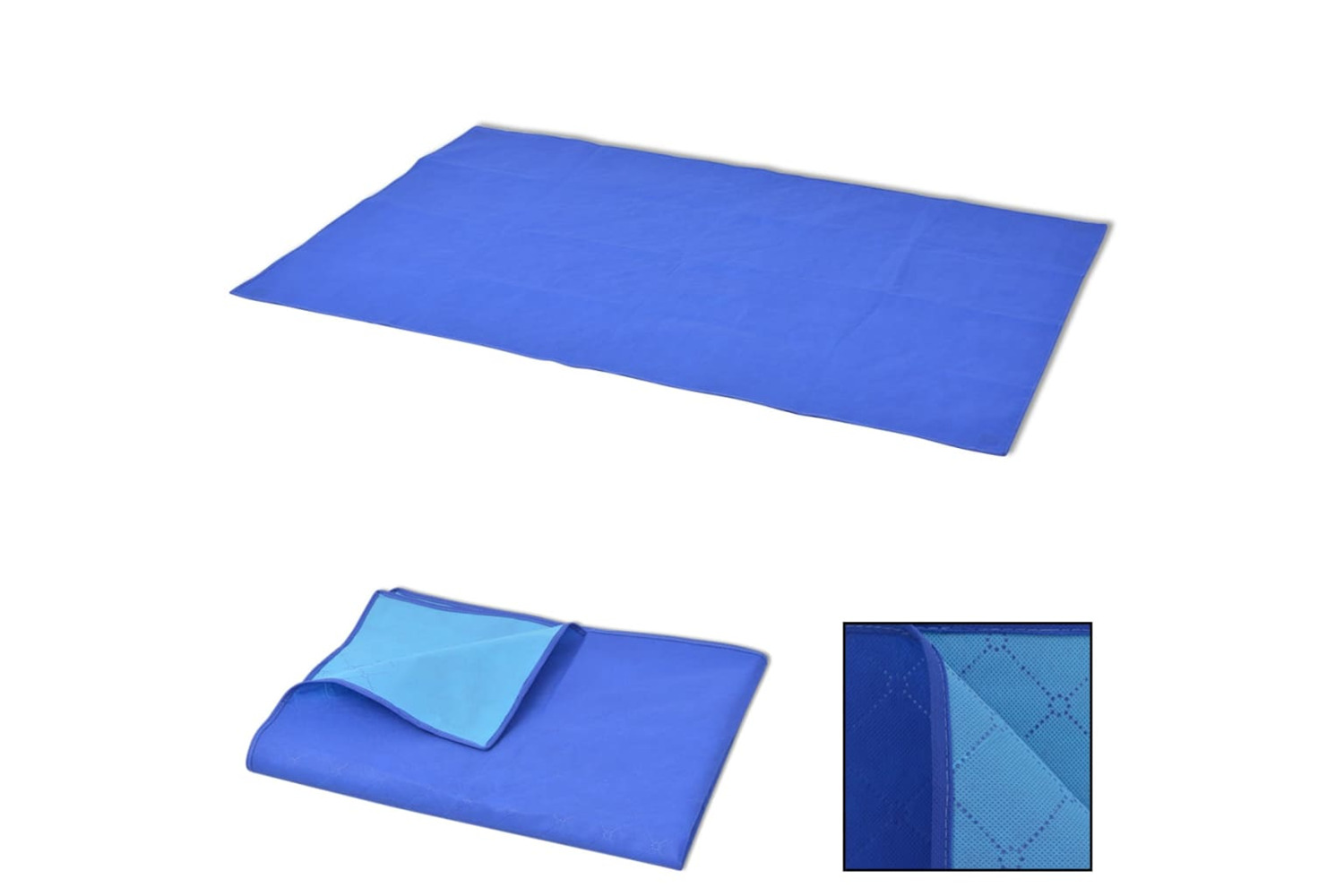 vidaXL 131581 Picnic Blanket Blue And Light Blue 150x200cm