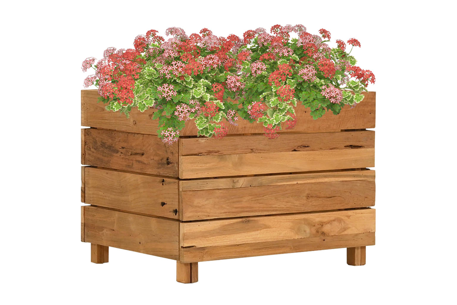 vidaXL Raised Bed 50x40x38cm Recycled Teak Wood And Steel