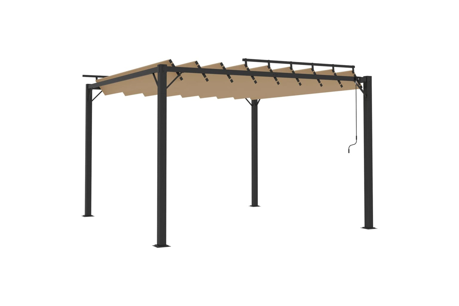 vidaXL Gazebo With Louvered Roof 3x3 M Taupe Fabric And Aluminium