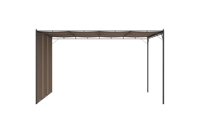 Vidaxl 312264 Garden Gazebo With Side Curtain 4x3x2.25 M Taupe